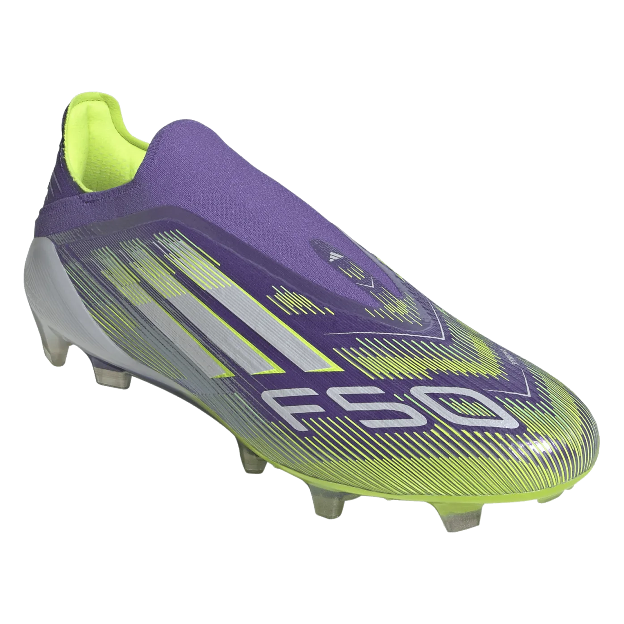 adidas F50 Laceless Elite FG Soccer Cleats (Purple Rush/Lucid Lemon)