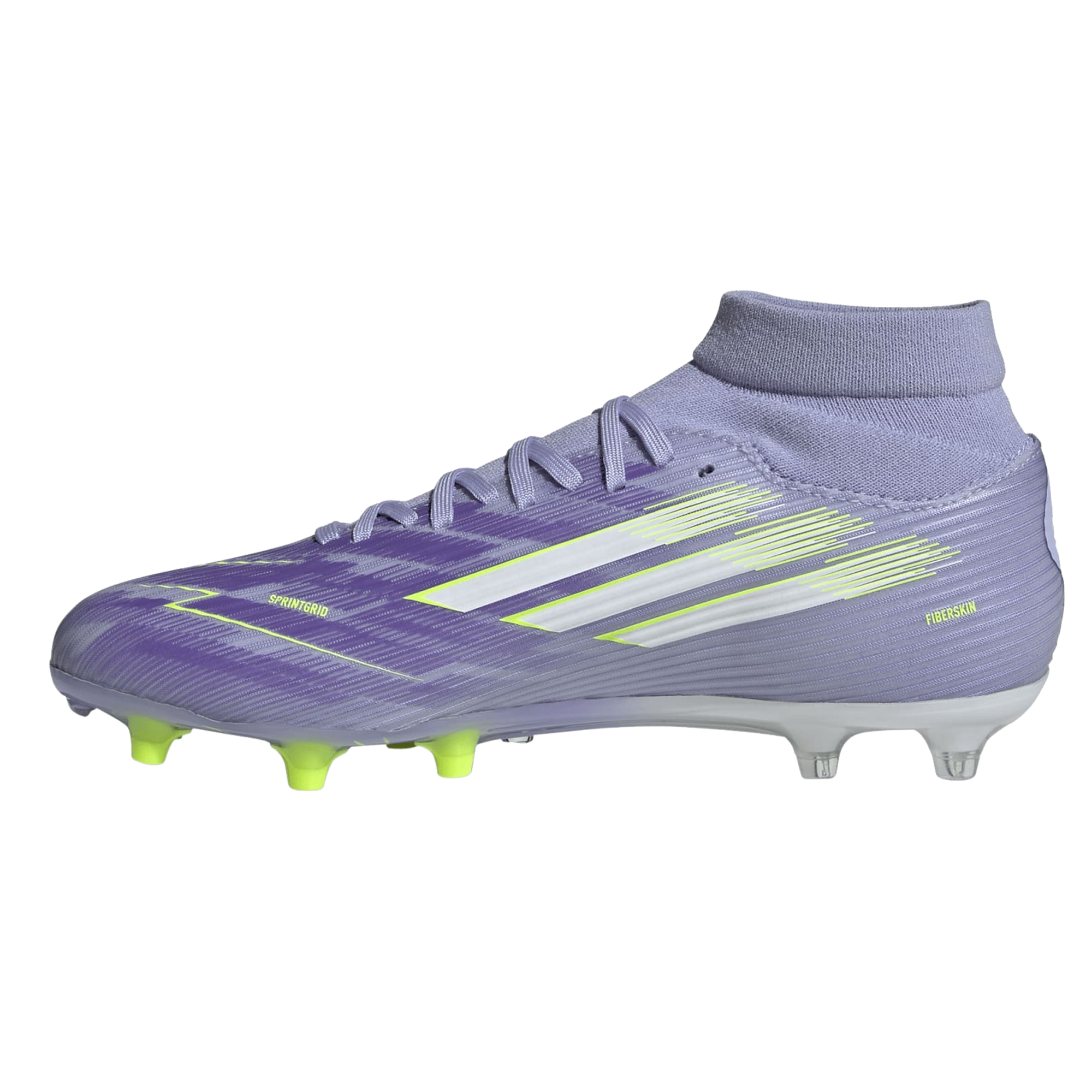 adidas Womens F50 Sparkfusion League FG/MG Soccer Cleats (Lucid Lemon/Purple Rush)