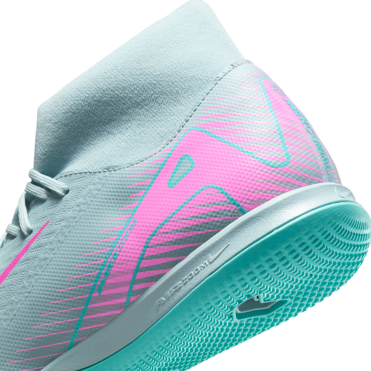 Nike Zoom Superfly 10 Academy IC Indoor Soccer Shoes (Ocean Cube/Pink Blast)