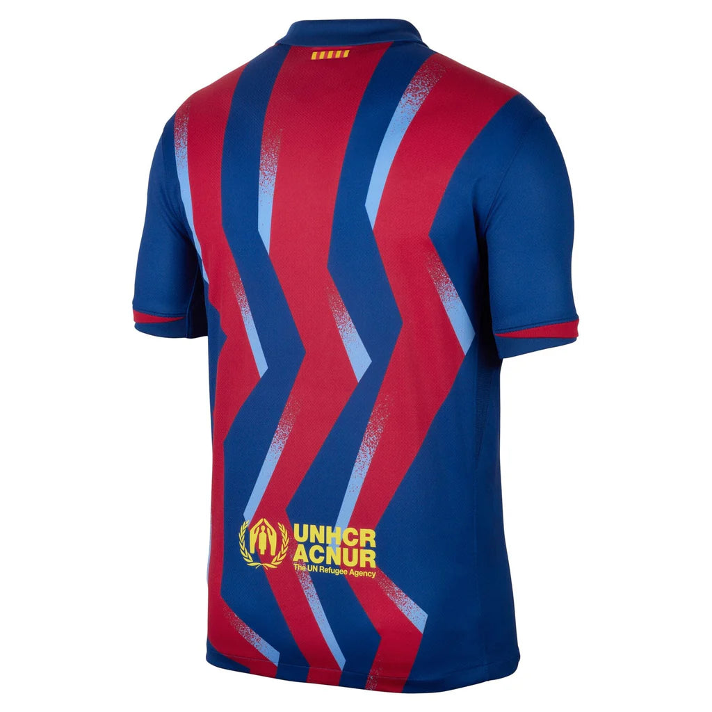 Nike Men's FC Barcelona Kounde 4th Jersey 25/26 w/ La Liga Patches (Blue/Red/Yellow)