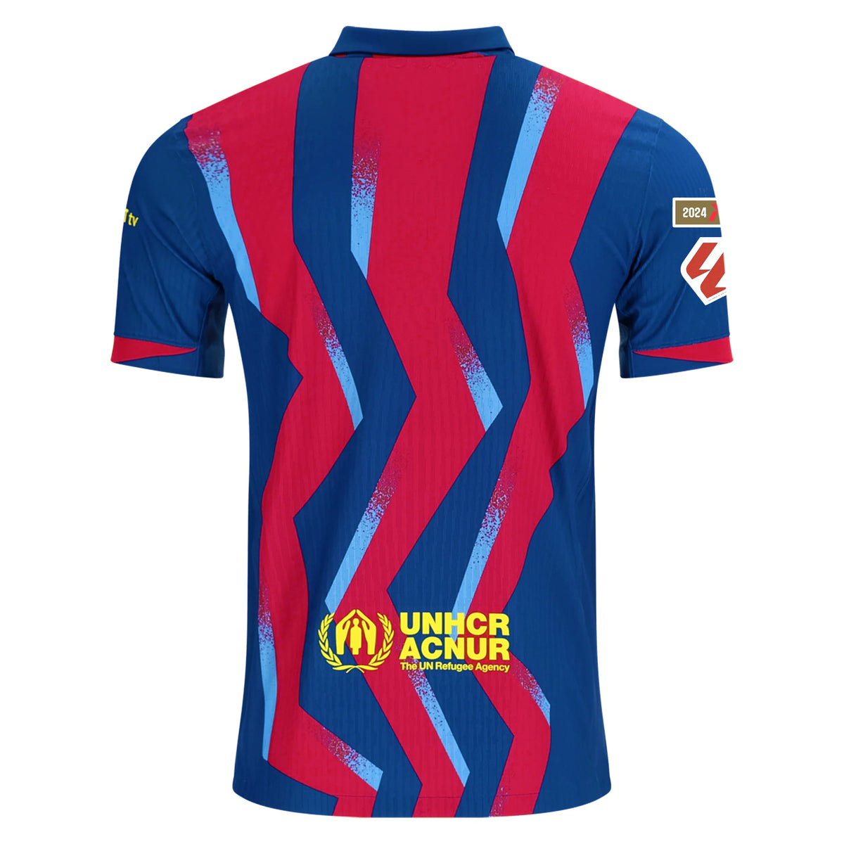 Nike Men's FC Barcelona 4th Authentic Jersey 25/26 w/ La Liga Patches (Blue/Red/Yellow)