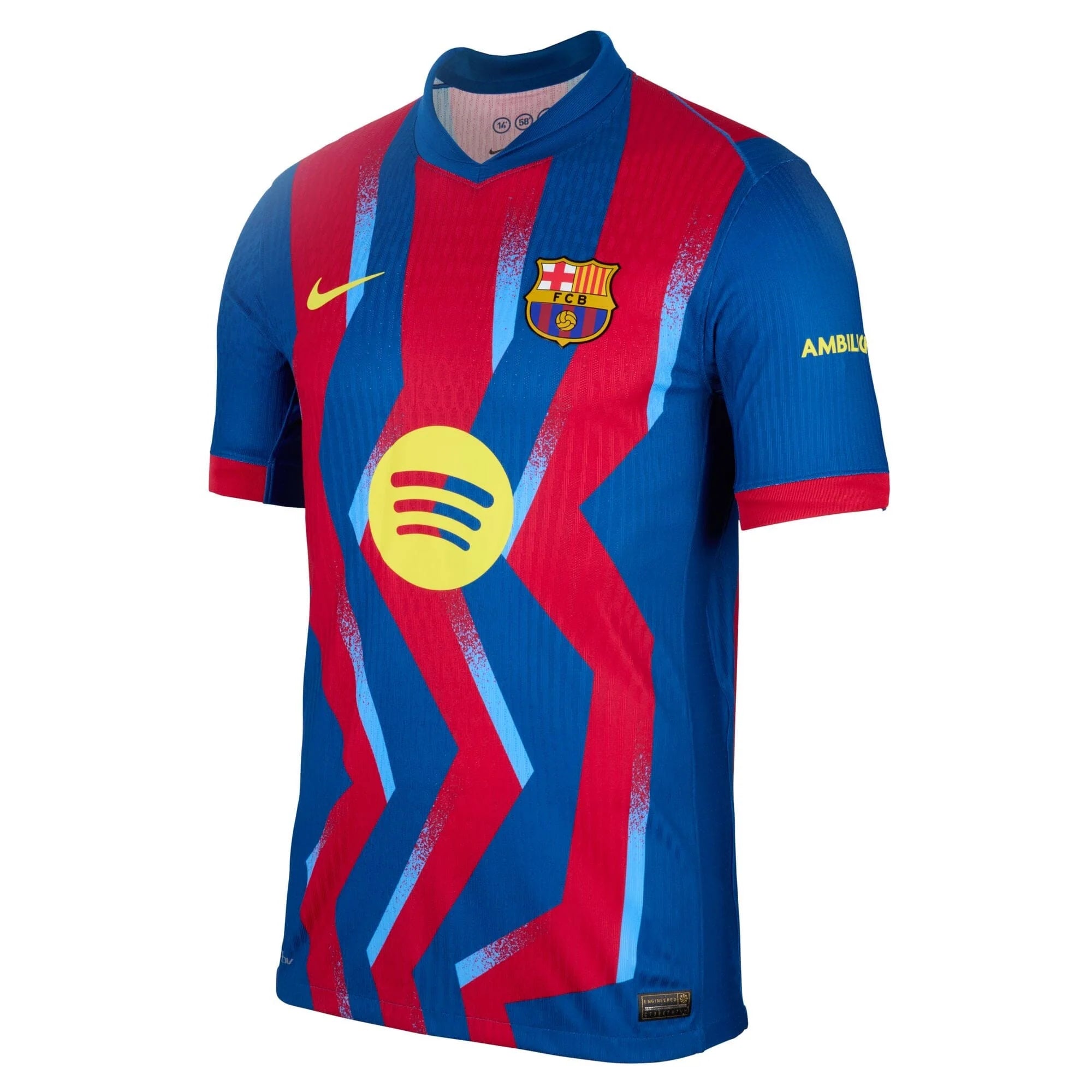 Nike Men's FC Barcelona 4th Authentic Jersey 25/26 (Blue/Red/Yellow)