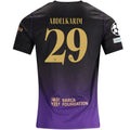 Nike Mens Barcelona Hamza Abdelkarim Away Jersey w/ Champions League Patches 26/27 (Purple/Metallic Gold)