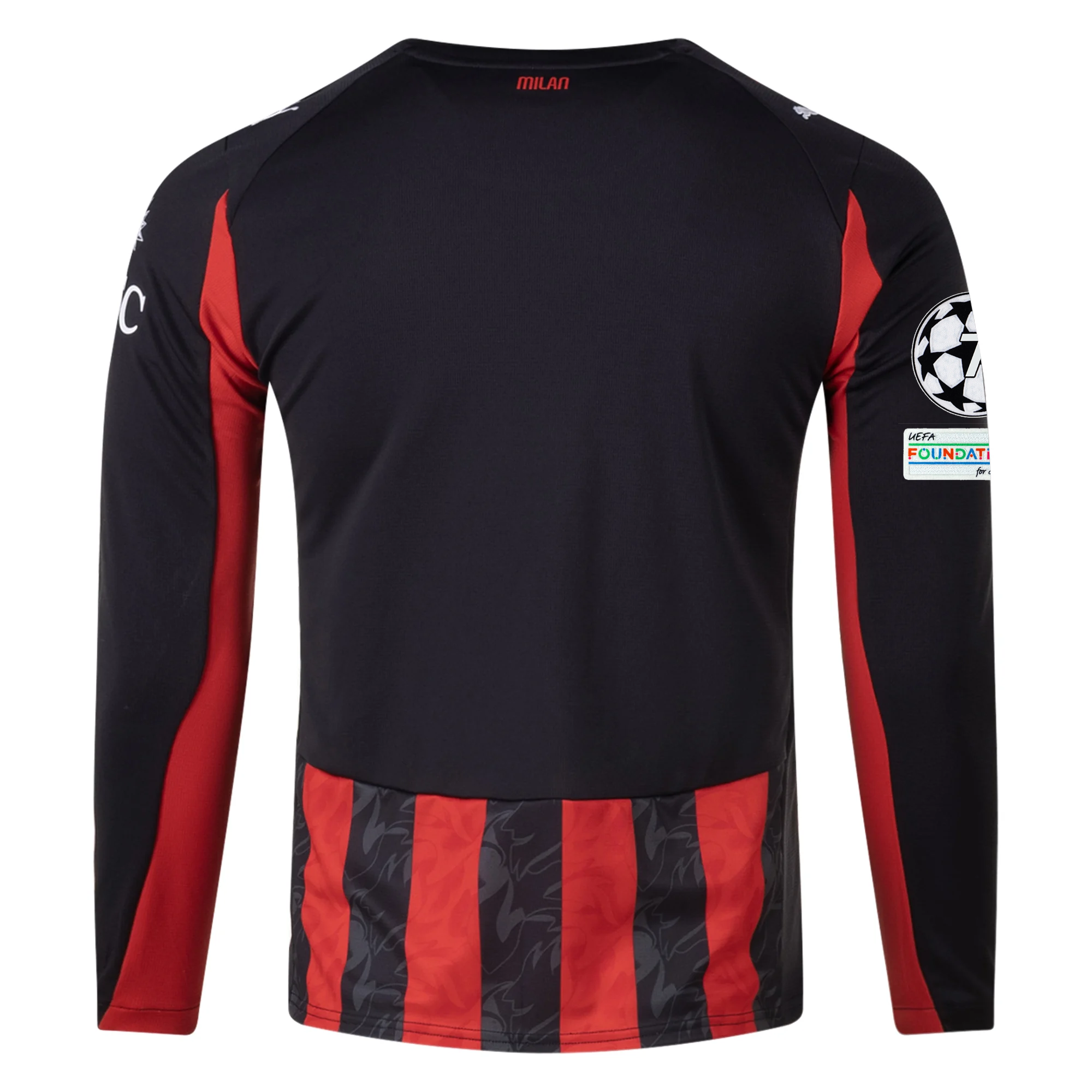 Puma AC Milan Long Sleeve Home Jersey w/ Champions League Patches 25/26 (Red/Black)