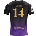 Nike Mens Barcelona Karim Adeyemi Away Jersey w/ Champions League Patches 26/27 (Purple/Metallic Gold)