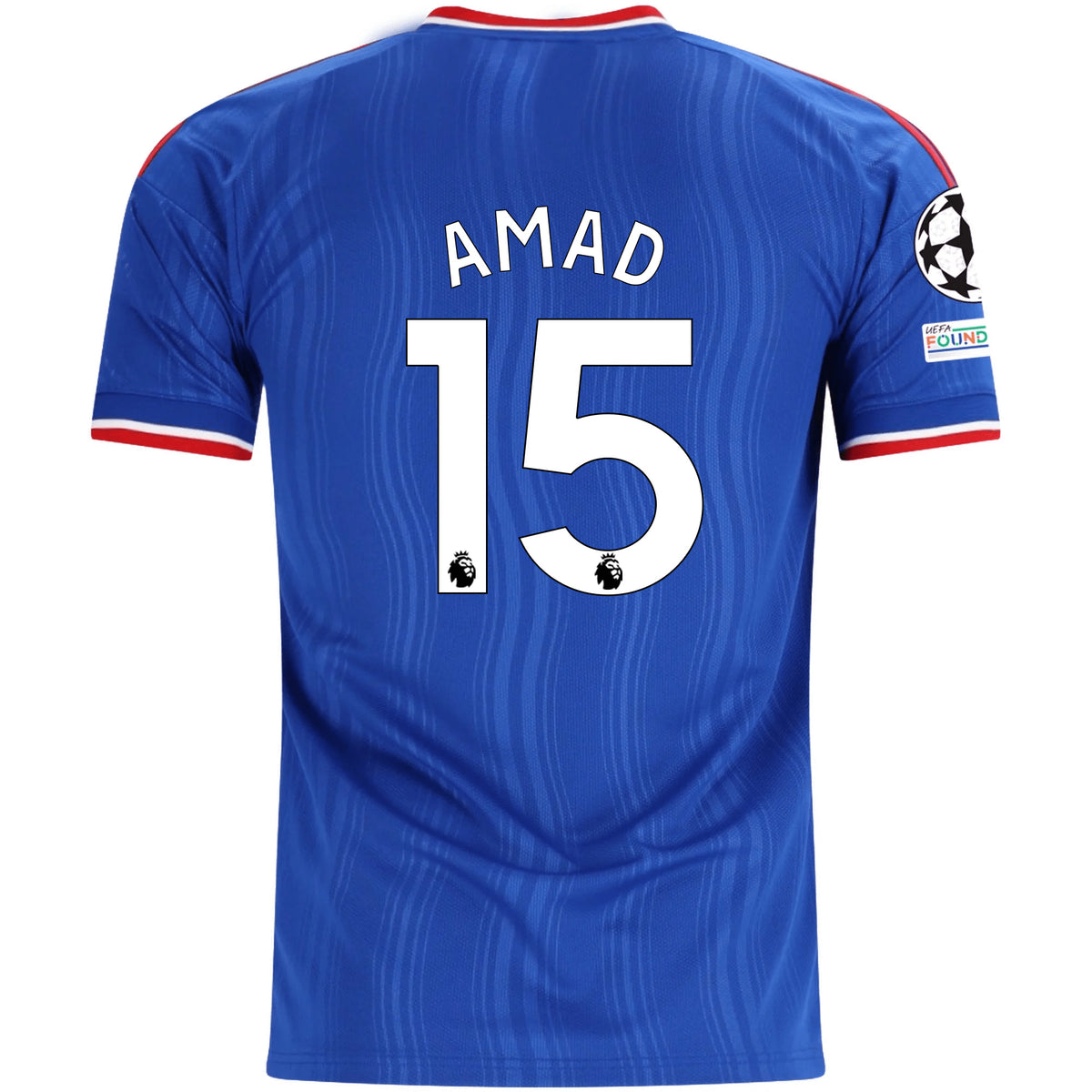adidas Mens Manchester United Andrey Santos Away Jersey w/ Champions League Patches 26/27 (Blue)