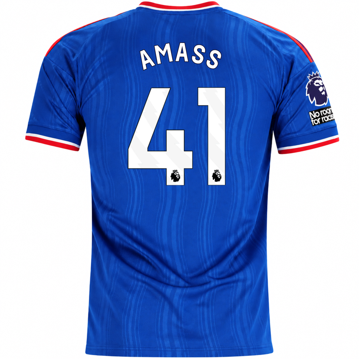 adidas Mens Manchester United Harry Amass Away Jersey w/ EPL + No Room For Racism Patches 26/27 (Blue)