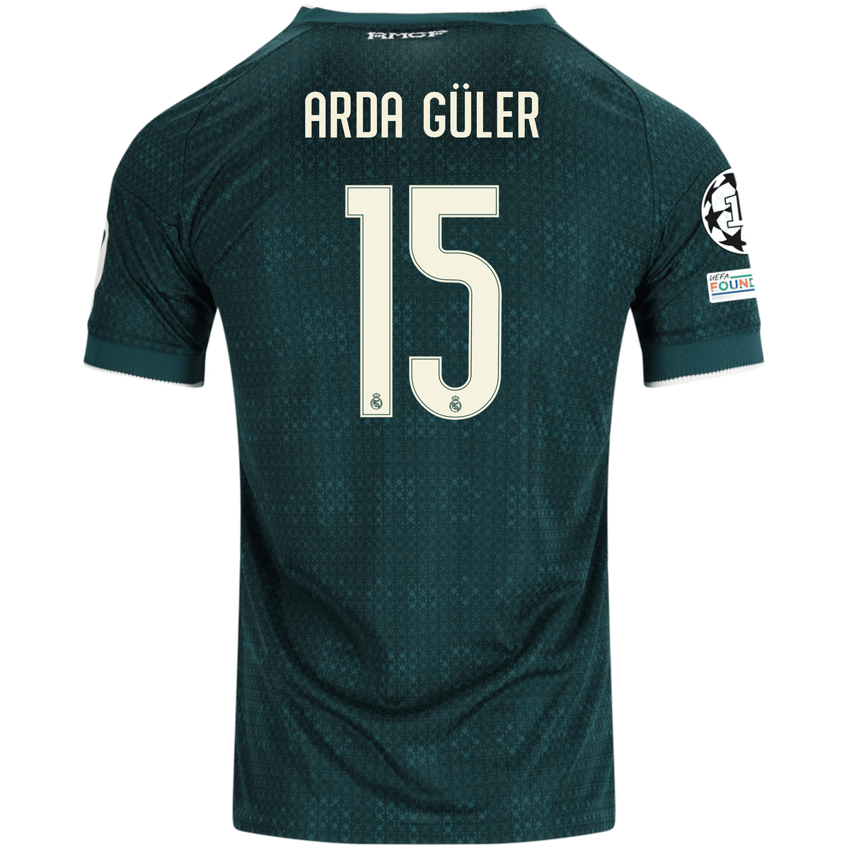adidas Men's Real Madrid Arda Güler Match Authentic Away Jersey w/ Champions League Patches 26/27 (Green)