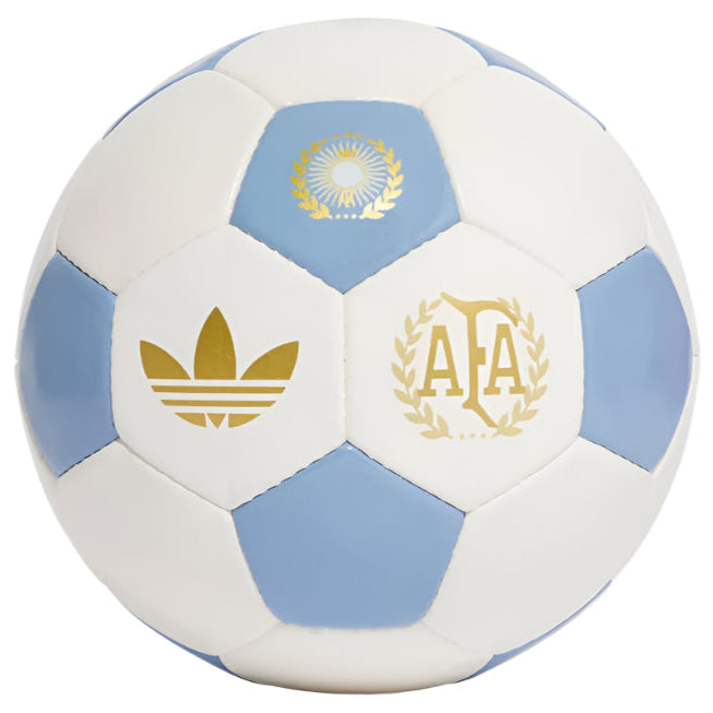 adidas Argentina Anniversary Soccer Ball (White/Ambient Sky/Gold Metallic)