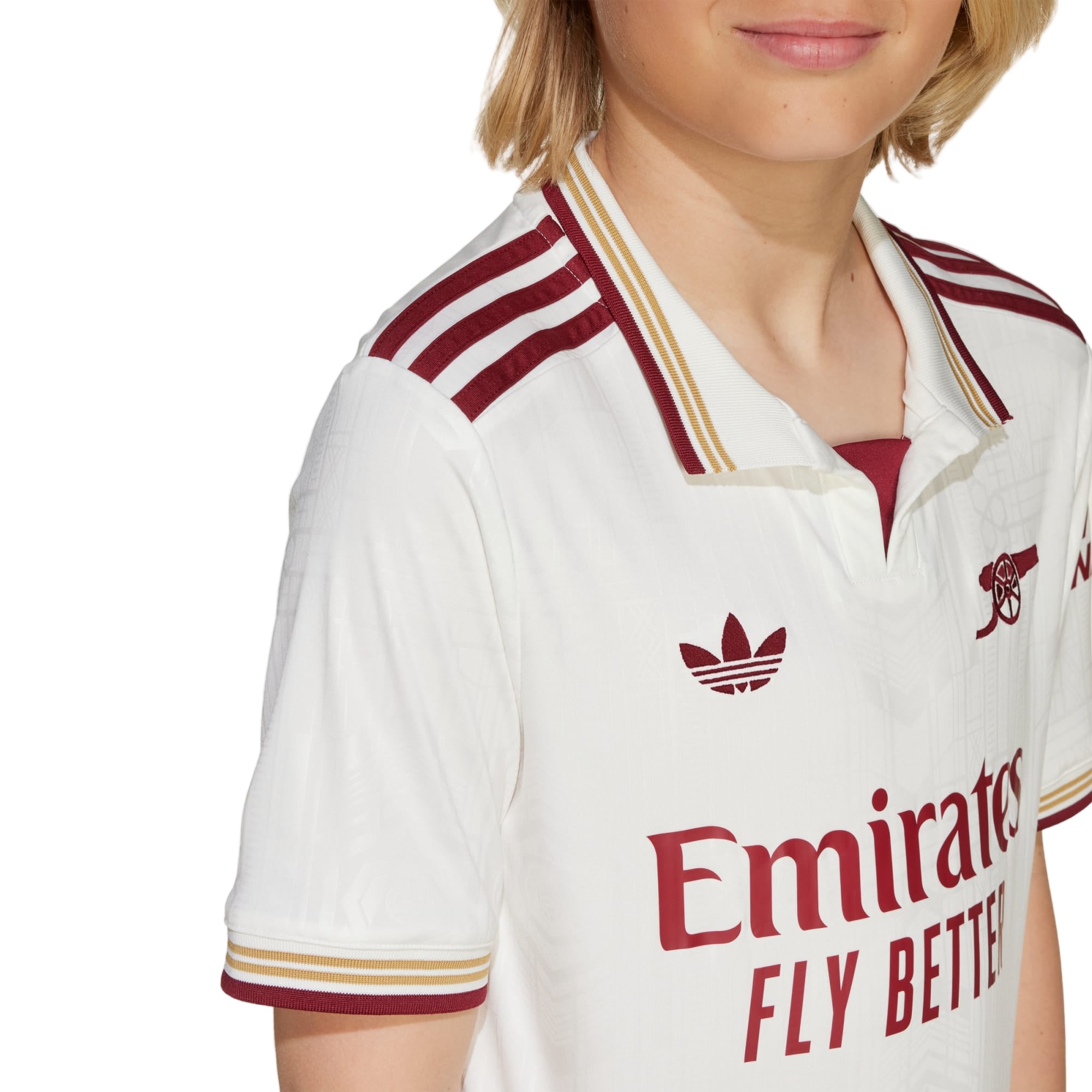 adidas Youth Arsenal Third Jersey 25/26 (White/Burgundy) - Soccer