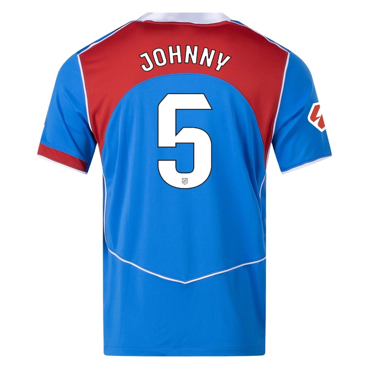 Nike Men&#39;s Atletico Madrid Johnny Cardoso T90 Third Jersey La Liga Patch 25/26 (Photo Blue/Sport Red)