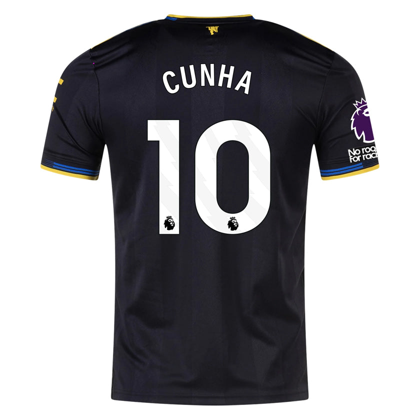 adidas Obi Men's Manchester United Authentic Third Jersey 25/26 w/ NRFR + EPL Patches (Black)