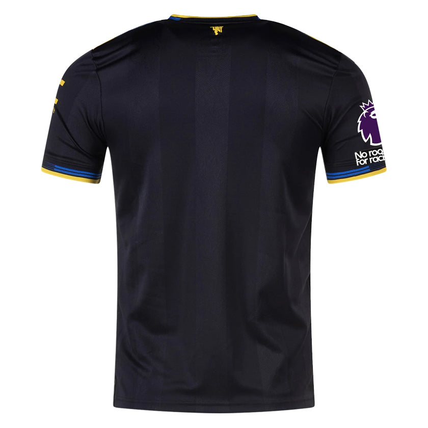 adidas Men's Manchester United Authentic Third Jersey 25/26 w/ NRFR + EPL Patches (Black)