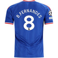 adidas Mens Manchester United Bruno Fernandes Away Jersey w/ Champions League Patches 26/27 (Blue)
