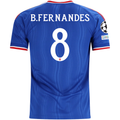 adidas Mens Manchester United Bruno Fernandes Away Jersey w/ Champions League Patches 26/27 (Blue)