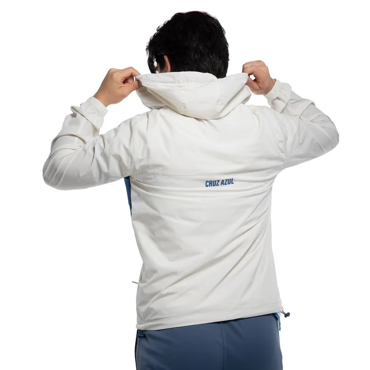 Pirma Men's Cruz Azul Windbreaker Jacket (White/Blue)