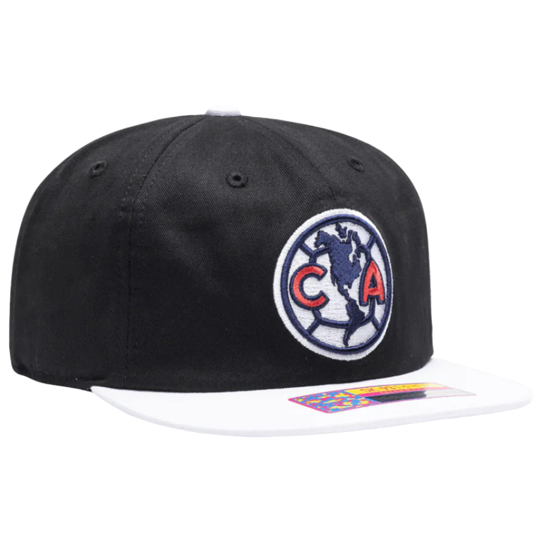 Fan Ink Club America Swingman Snapback Hat (Black/White)