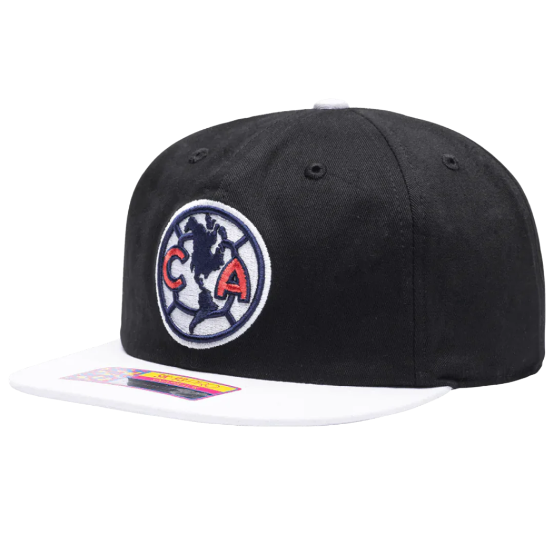 Fan Ink Club America Swingman Snapback Hat (Black/White)