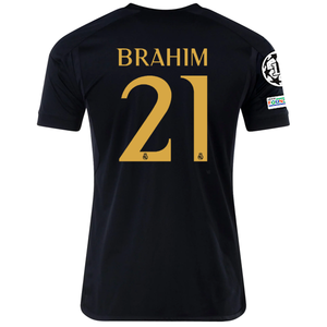 adidas Real Madrid Brahim Diaz Third Jersey w/ Champions League + Club World Cup Patch 23/24 (Core Black)