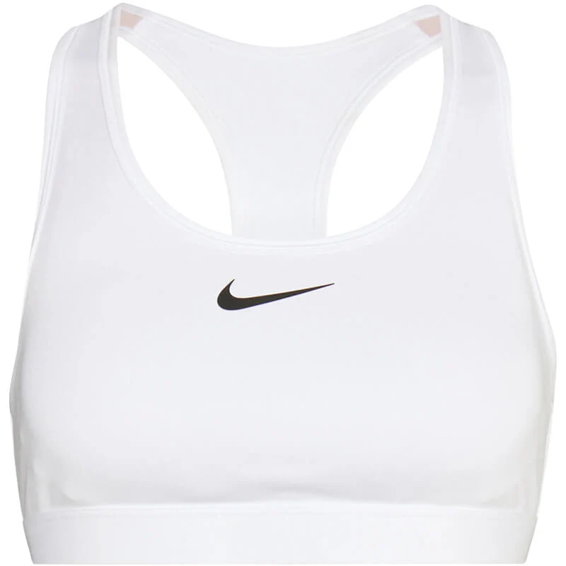 Nike Womens Swoosh Medium Support Padded Sports Bra (White)