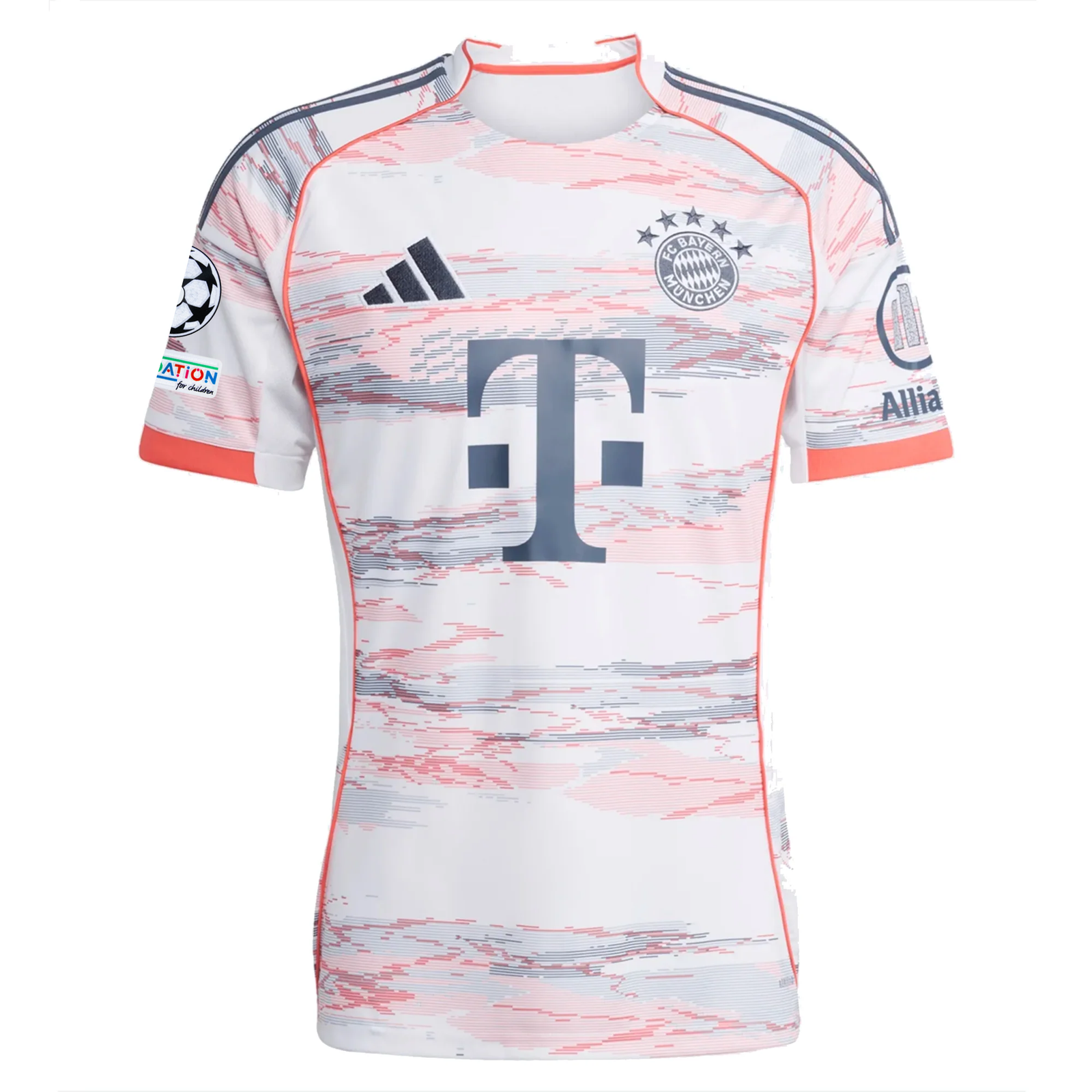 adidas Bayern Munich Harry Kane Away Jersey w/ Champions League Patches 25/26 (White/Red)