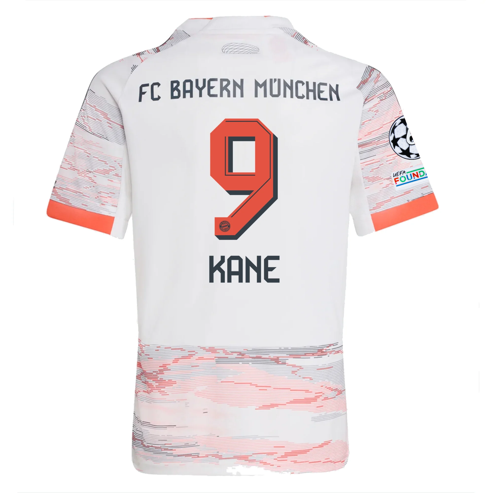 adidas Bayern Munich Harry Kane Away Jersey w/ Champions League Patches 25/26 (White/Red)