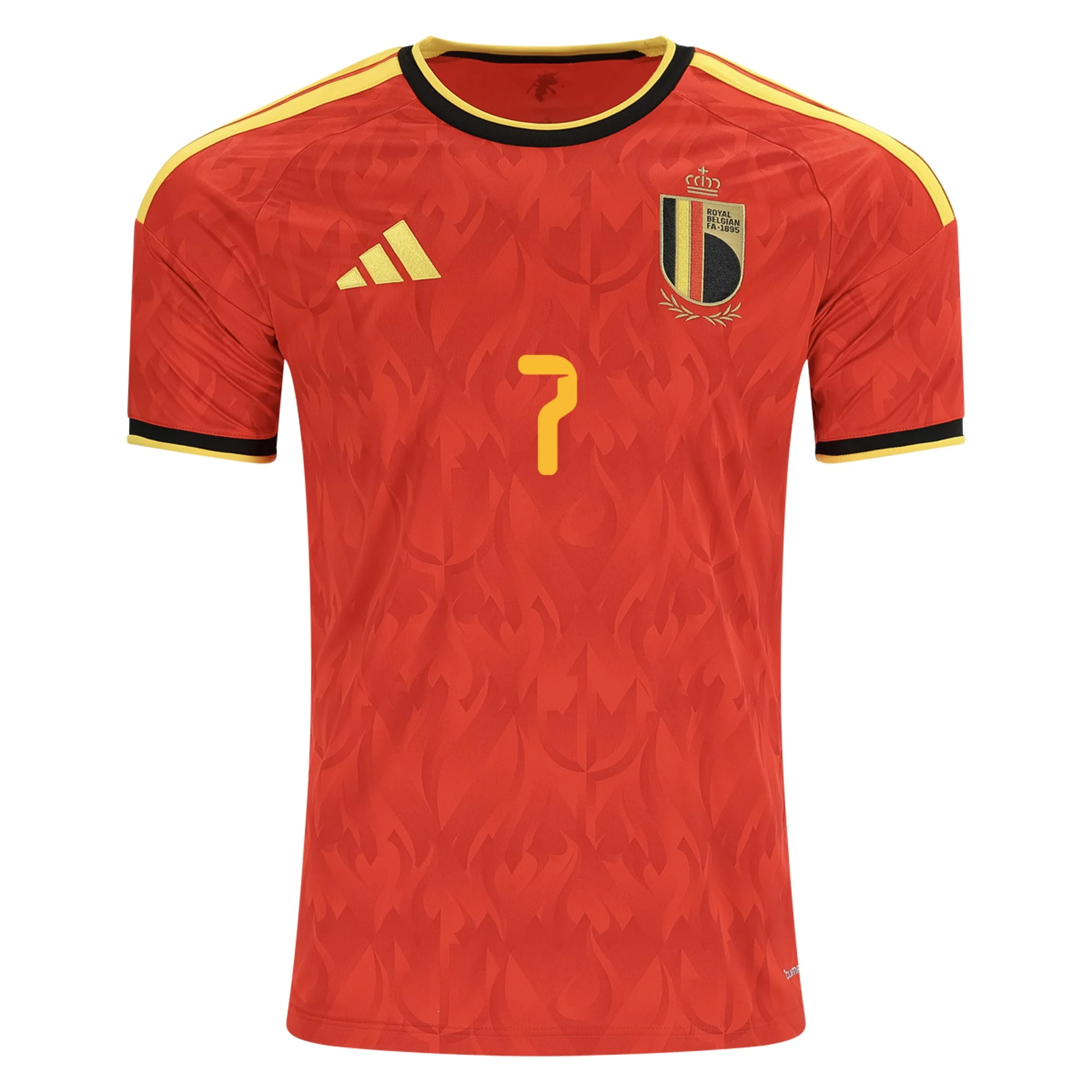 adidas Men's Belgium Kevin De Bruyne Home Jersey 2026 (Red/Bold Gold)