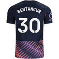 Nike Mens Tottenham Hotspur Rodrigo Bentancur Away Jersey w/ EPL + No Room For Racism Patches 26/27 (Obsidan/White)
