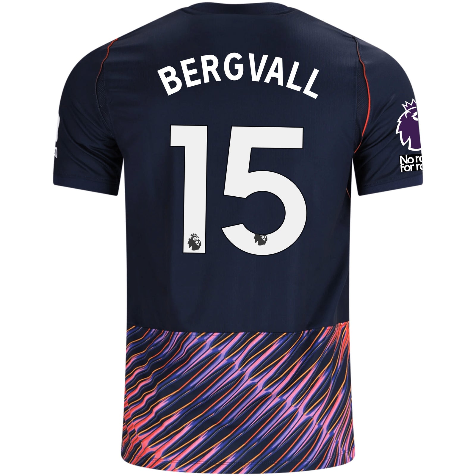 Nike Mens Tottenham Hotspur Lucas Bergvall Away Jersey w/ EPL + No Room For Racism Patches 26/27 (Obsidan/White)