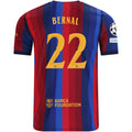 Nike Mens FC Barcelona Marc Bernal Home Jersey w/ Champions League Patches 26/27 (Deep Garnet/Blue Void)
