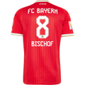 adidas Mens Bayern Munich Tom Bischof Home Jersey w/ Bundesliga Champion Patch 26/27 (Red)