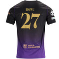 Nike Mens Barcelona Jesse Bisiwu Away Jersey w/ Champions League Patches 26/27 (Purple/Metallic Gold)