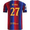 Nike Mens FC Barcelona Jesse Bisiwu Home Jersey w/ Champions League Patches 26/27 (Deep Garnet/Blue Void)
