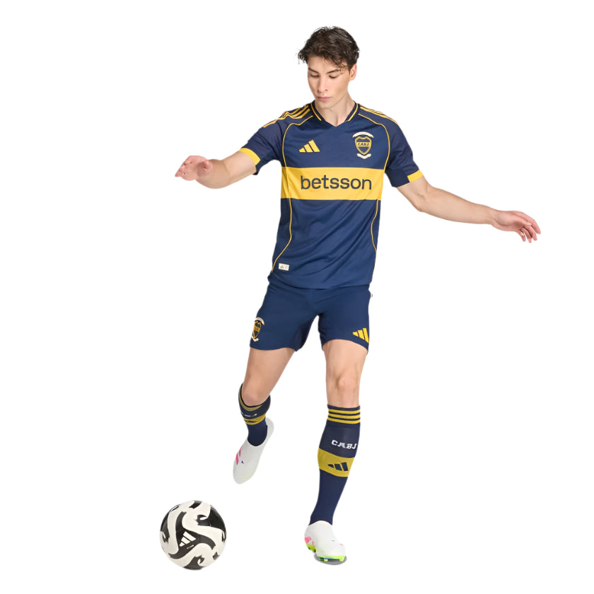 adidas Men's Boca Juniors Authentic Home Jersey 25/26 (Indigo/Gold)