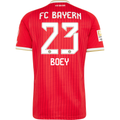 adidas Mens Bayern Munich Sacha Boey Home Jersey w/ Bundesliga Champion Patch 26/27 (Red)