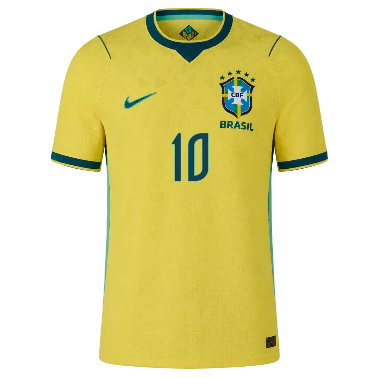 Nike Men's Brazil Neymar Jr. Match Authentic Home Jersey 2026 (Yellow/Teal)