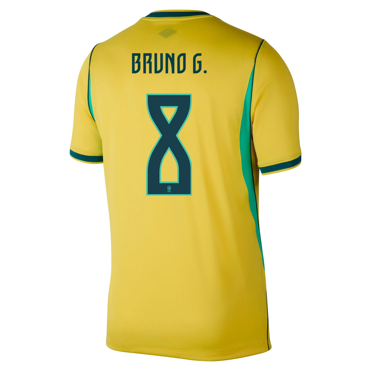 Nike Men's Brazil Bruno Guimarães Home Stadium Jersey 2026 (Canary/Teal)