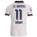 adidas Mens Bayern Munich Nathaniel Brown Away Jersey w/ Champions League Patches 26/27 (White)