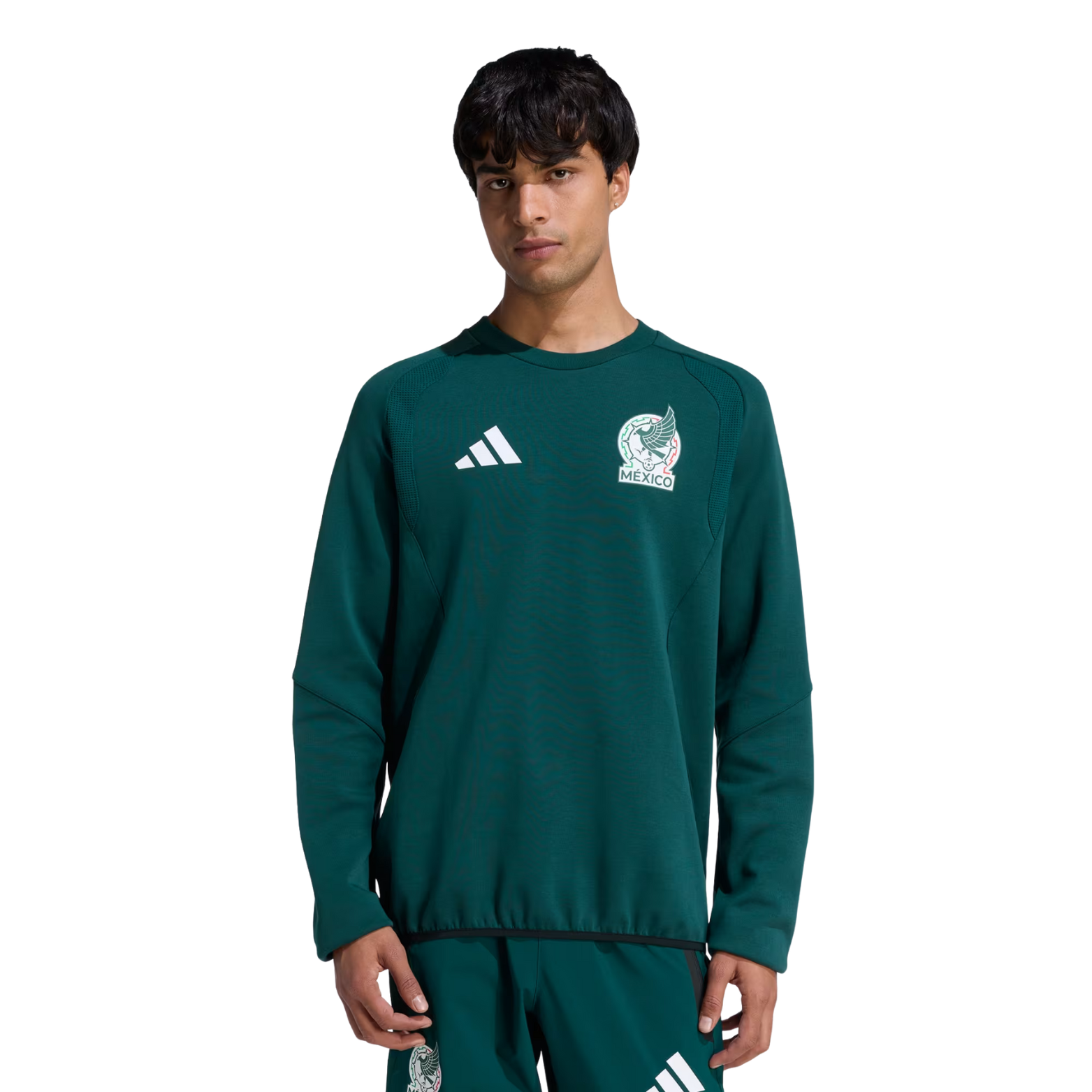 adidas Men's Mexico 2026 Tiro Travel Crew Sweatshirt (Green)