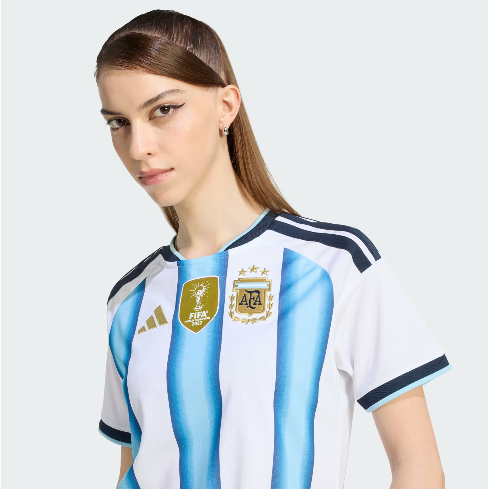 adidas Women’s Argentina 2026 Home World Cup Jersey (White/Icey Blue/Light Blue)