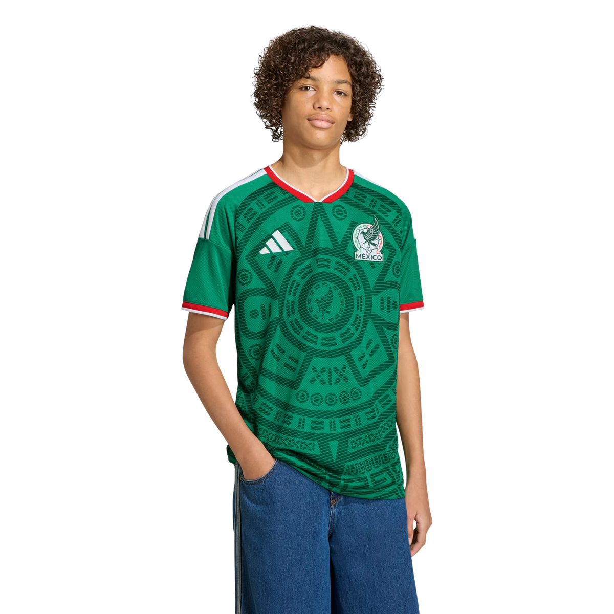 adidas Youth H. Herrera Mexico 2026 Home World Cup Jersey (Bold Green)