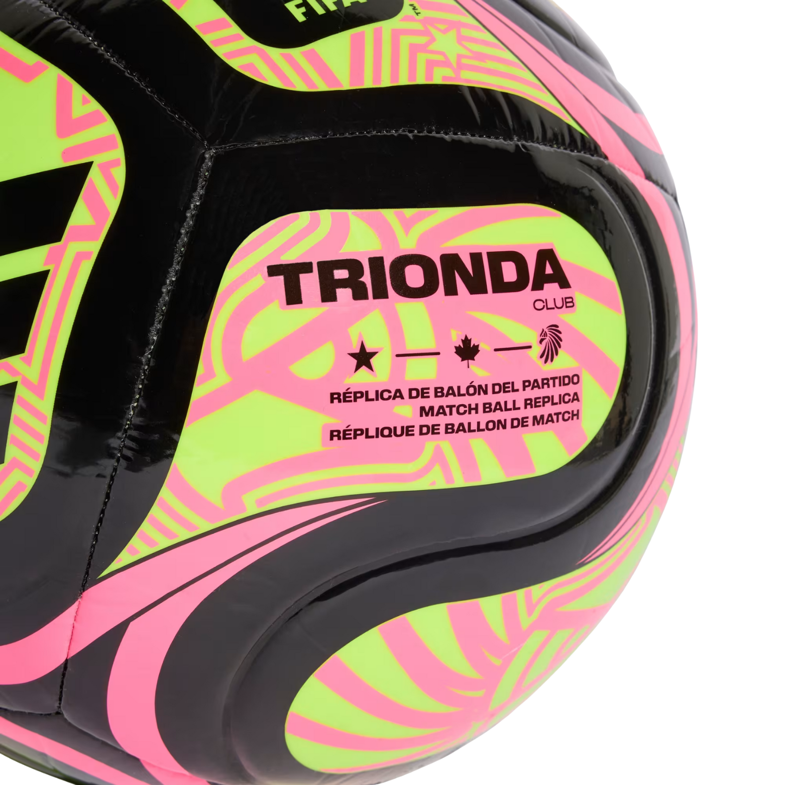 adidas FIFA World Cup 26 Trionda Club Soccer Ball (Black/Lucid Lemon/Lucid Pink)