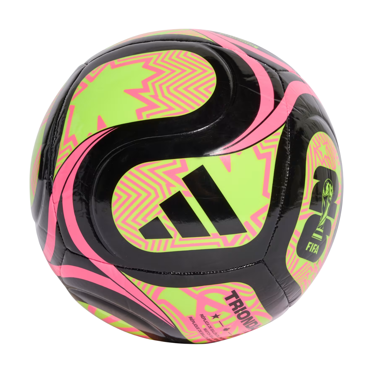 adidas FIFA World Cup 26 Trionda Club Soccer Ball (Black/Lucid Lemon/Lucid Pink)