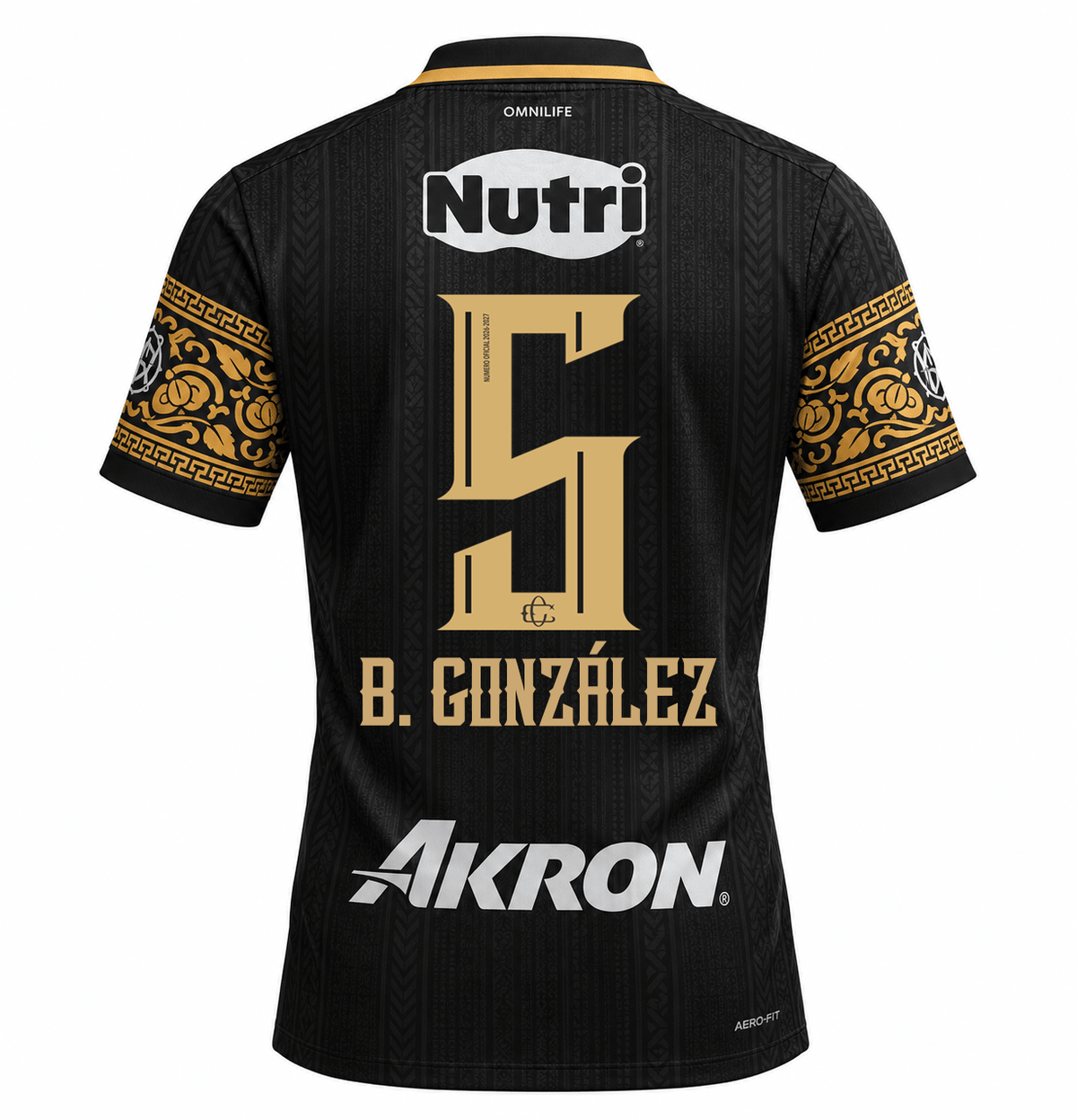 Nike Men's Chivas Guadalajara Bryan González Match Authentic Third Jersey 26/27 (Black/Truly Gold)