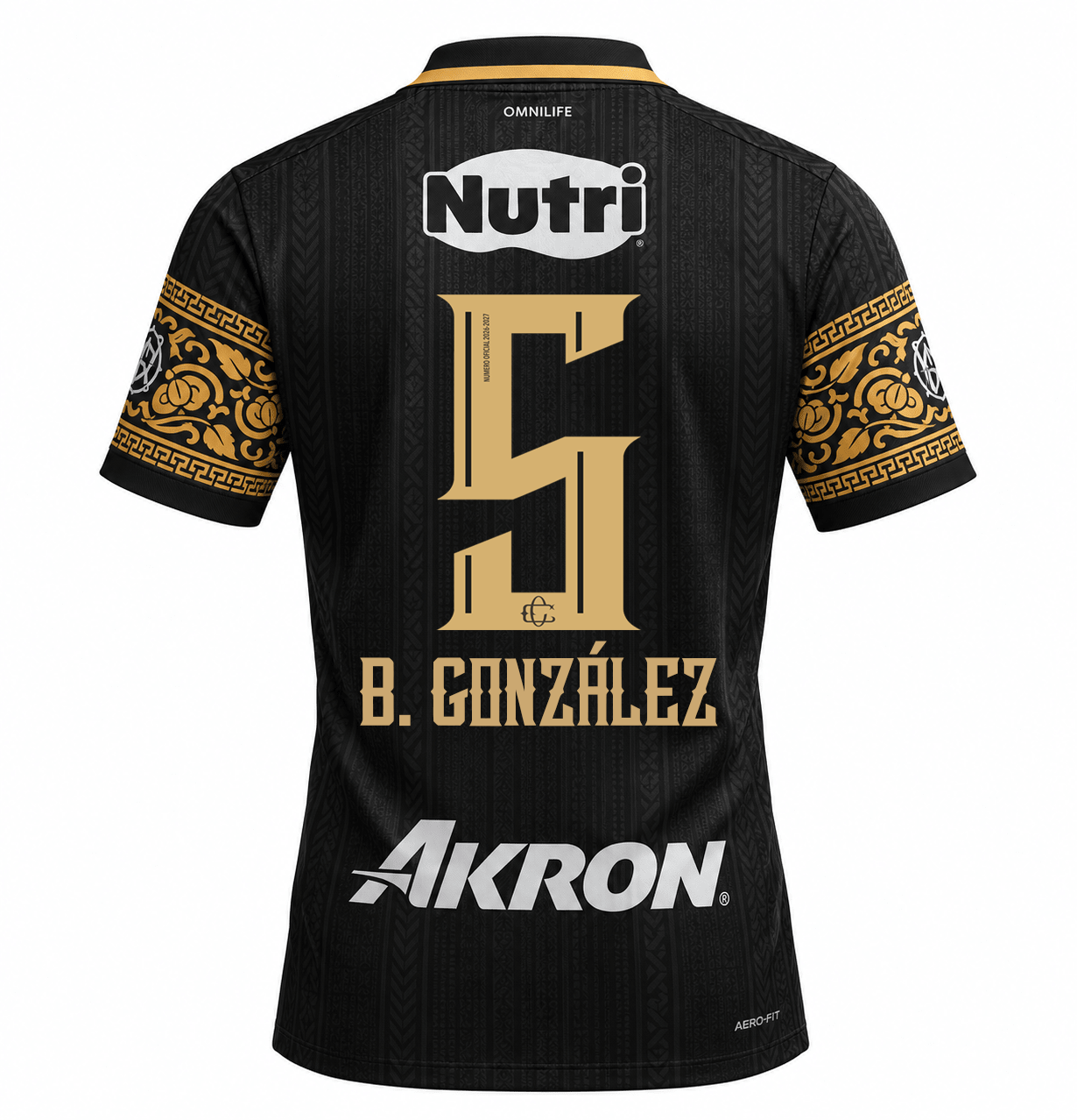 Nike Men's Chivas Guadalajara Bryan González Match Authentic Third Jersey 26/27 (Black/Truly Gold)