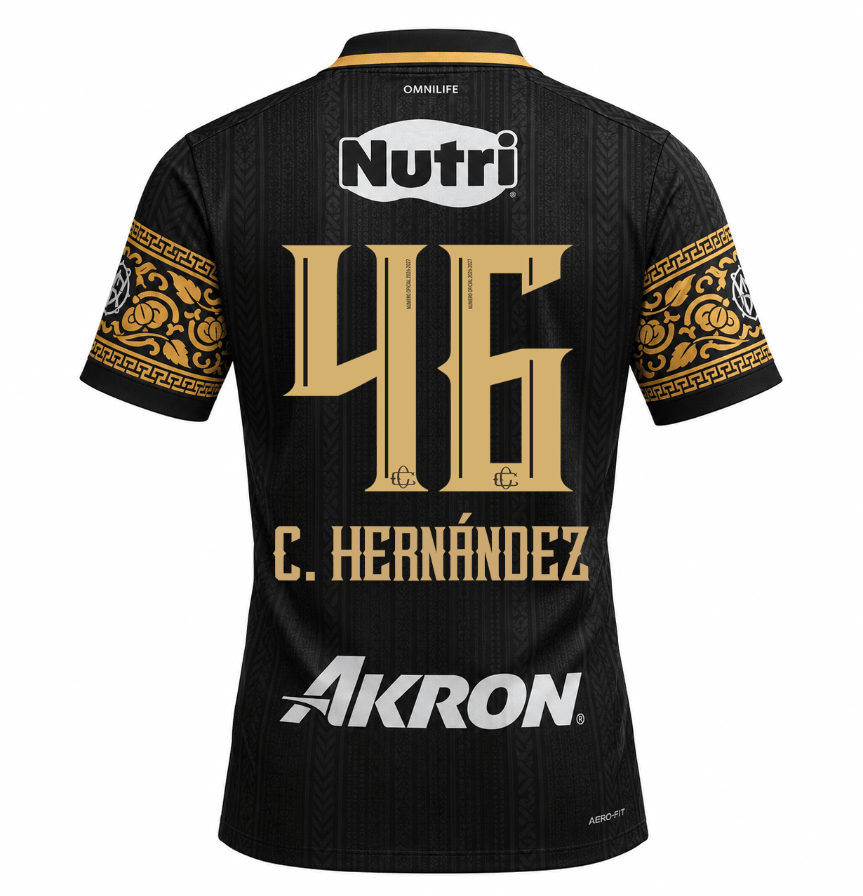 Nike Men's Chivas Guadalajara Carlos Hernández Match Authentic Third Jersey 26/27 (Black/Truly Gold)
