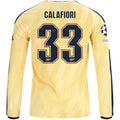 adidas Mens Arsenal Riccardo Calafiori Long Sleeve Third Jersey w/ Champions League Patches 26/27 (Yellow)