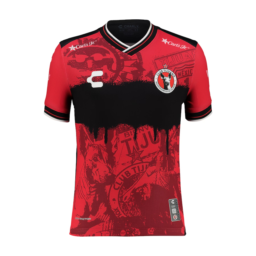 Charly Youth Xolos De Tijuana Home Jersey 25/26 (Red/Black)