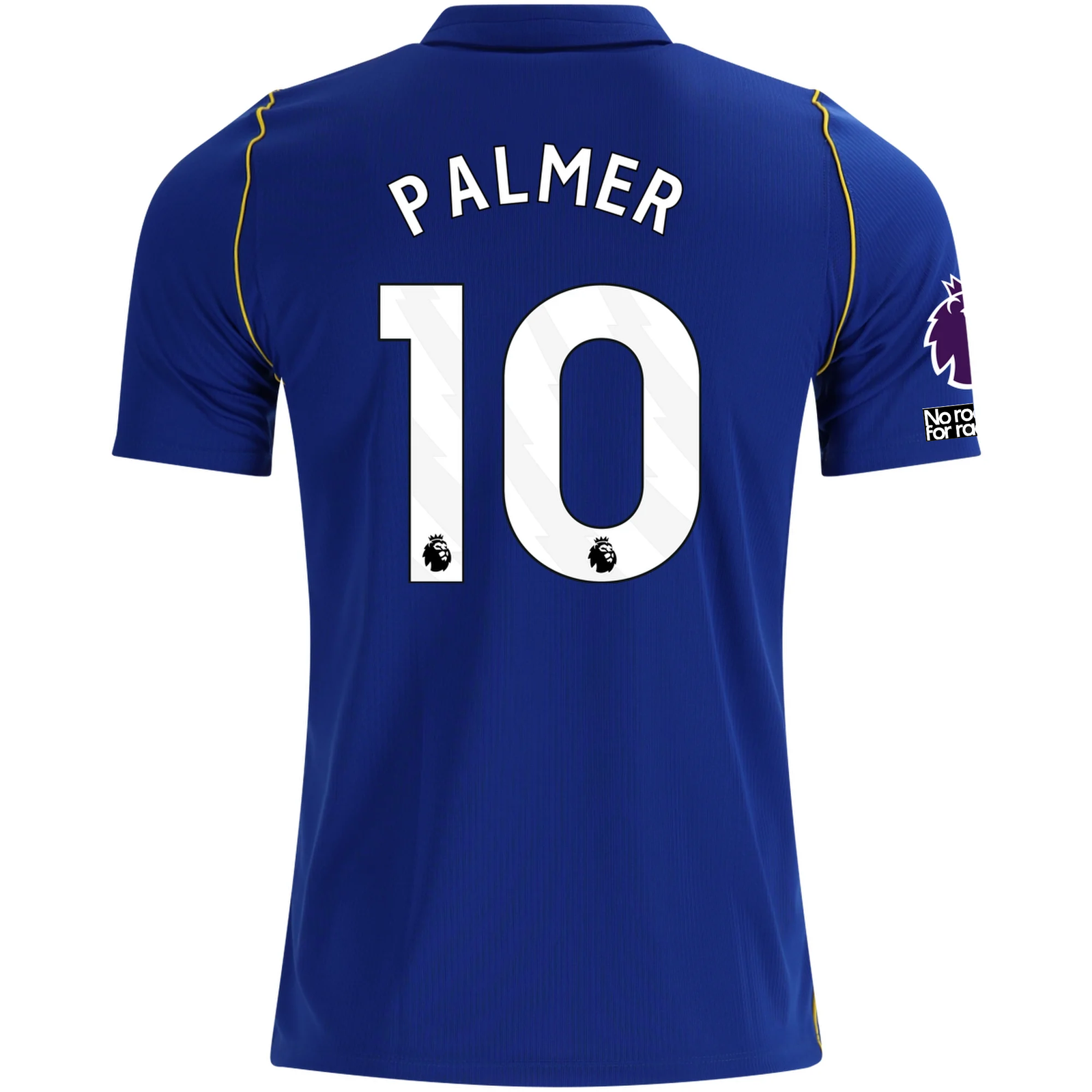 Nike Mens Chelsea FC Cole Palmer Home Jersey w/ EPL + No Room For Racism + Club World Cup Champion Patches 26/27 (Bright Royal/Gold)