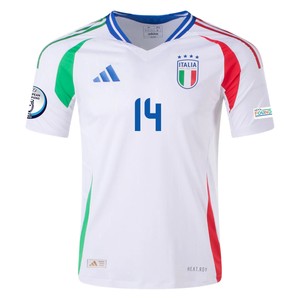 adidas Italy Authentic Federico Chiesa Away Jersey w/ Euro 2024 Patches 24/25 (White)